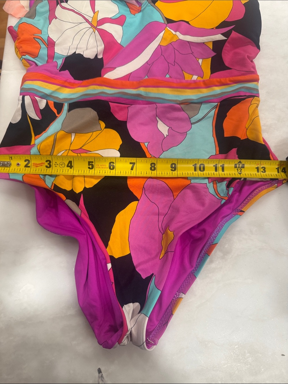 California Cool Trina Turk Vibrant Floral Ruffle One-Piece Resort wear 6/8 - Picture 9 of 10